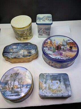 Vintage Winter Countryside (6) Metal Tins  | Terry Redlin Art, Horses, Farmhouse